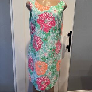 Lilly Pulitzer Mint Green Eden shift Dress xl poolside blue beach walk print